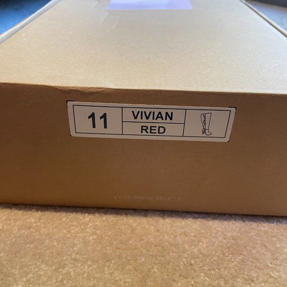 NIB Journee Collection "Vivian" Red Ruffle Boots - Size 11 - Picture 5 of 5